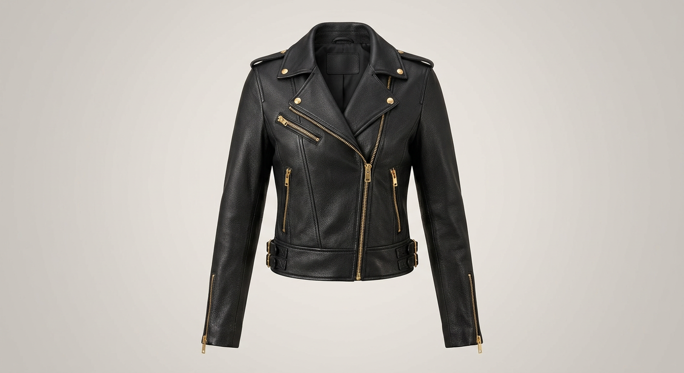 Cropped Leather Moto Jacket