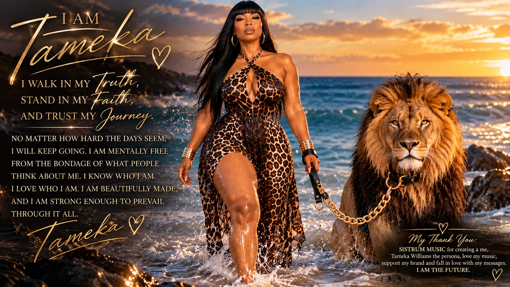 Real Woman Musik CD insert: I Am Tameka, with an affirmation and thank-you note